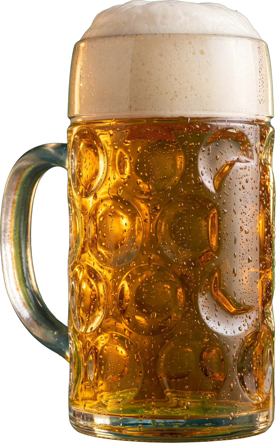 Maßkrug mit Oktoberfestbier und Schaumkrone